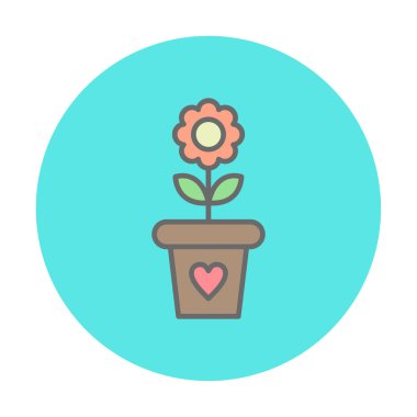 çiçek saksısı vektör illüstrasyonu