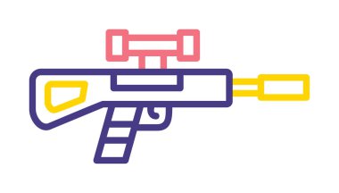 Basit Keskin Nişancı Tüfeği simgesi, vektör çizimi