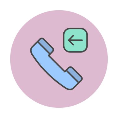 düz Gelen Arama Simgesi Vektör Çizimi Tasarımı