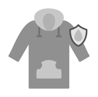 Su geçirmez kapüşonlu simge, vektör illüstrasyonu 