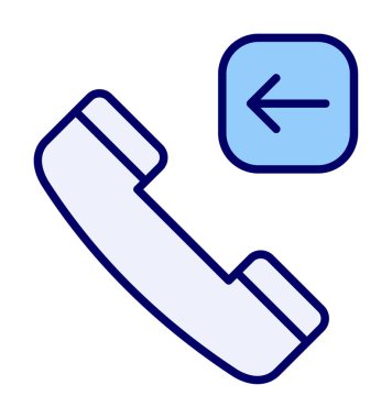 düz Gelen Arama Simgesi Vektör Çizimi Tasarımı