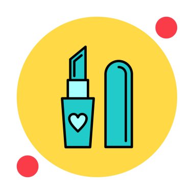 güzellik ruj simgesi düz stil, vektör illüstrasyonu