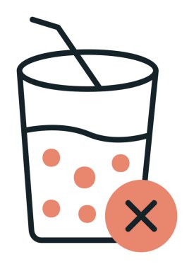 Meyve suyu işareti yok. Web simgesi basit illüstrasyon 