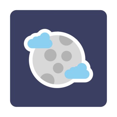 Dolunay düz ikonu. vektör illüstrasyonu 