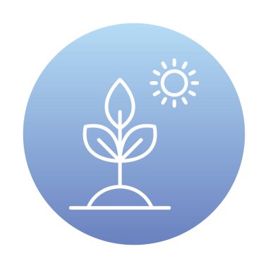 Biyoloji Bitki ana hatları simgesi beyaz arkaplanda izole edildi