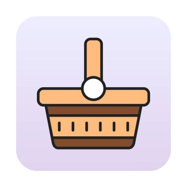 piknik sepeti web simgesi, vektör illüstrasyonu 