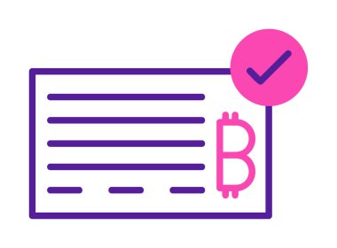 Bank Check web simgesi, vektör illüstrasyonu 