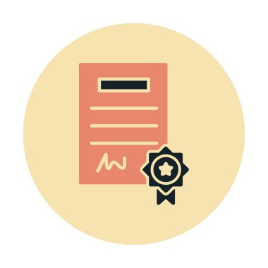 Sertifika vektör simgesi modern basit illüstrasyon                                 