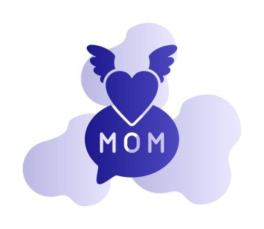 Anneler Günü simgesi, tebrik kartı şablonu, vektör illüstrasyonu