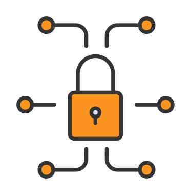 Ağ güvenlik simgesi, vektör çizim 