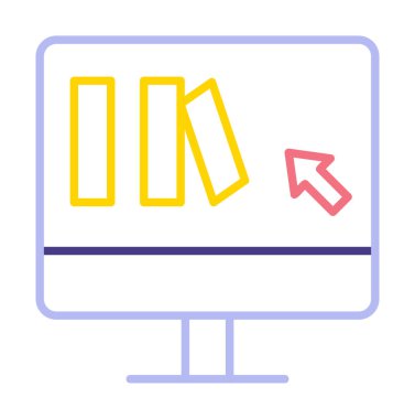 Basit Çevrimiçi Kitap satın alma simgesi, vektör illüstrasyonu