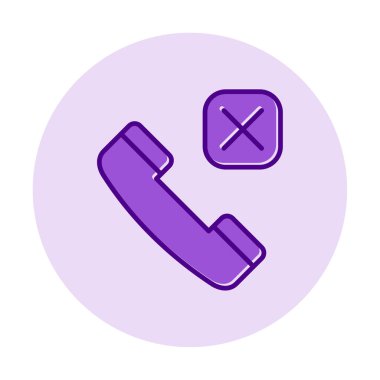 Arama telefonu Reddedilmiş simge vektör illüstrasyonu 