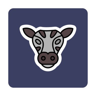 İnek başı simgesi vektörü beyaz arkaplanda izole edildi