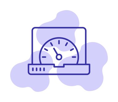 Vektör hızı test dizüstü bilgisayarı web simgesi, vektör illüstrasyonu