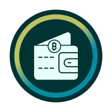 Basit Dijital Cüzdan simgesi, vektör illüstrasyonu