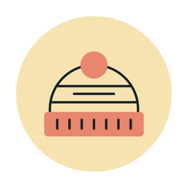 Kış Şapkası simgesinin vektör illüstrasyonu