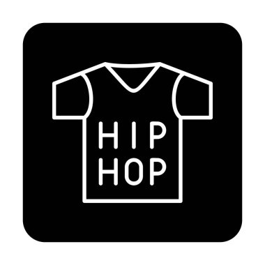 Hip hop metni ve vektör illüstrasyonlu tişört  