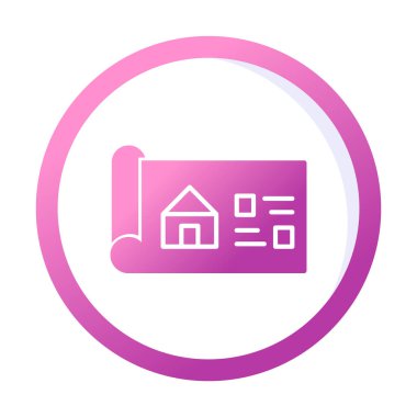 Ev Planı simgesi, vektör illüstrasyonu            