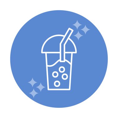 Kabarcık Çay ikonu vektör illüstrasyonu