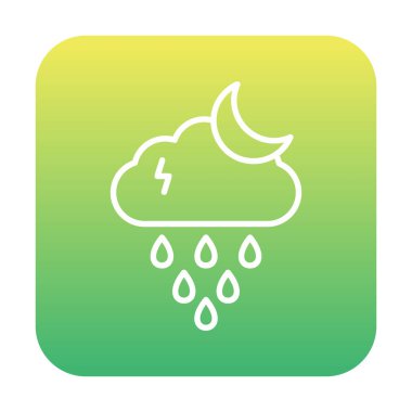 Gece yağmuru bulutu ve ay, vektör illüstrasyonu  