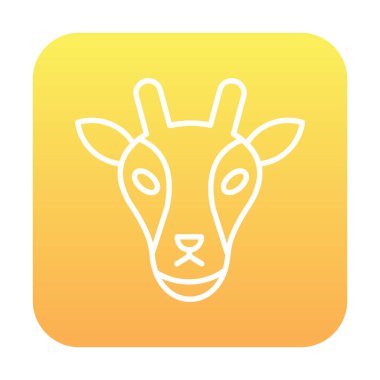 Zürafa baş web simgesi, vektör illüstrasyonu 