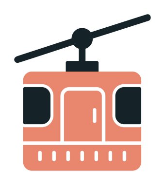 Modern Cable Car Cabin simgesinin vektör çizimi                   