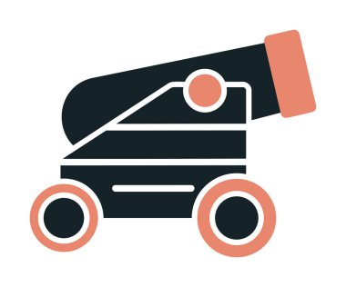 Basit Topçu simgesi, vektör illüstrasyonu