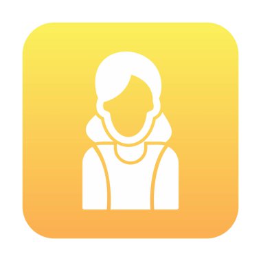 Kadın avatar simgesi, vektör illüstrasyonu 