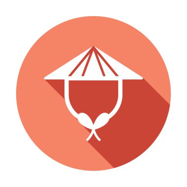 Çin Şapkası web simgesi, vektör illüstrasyonu 