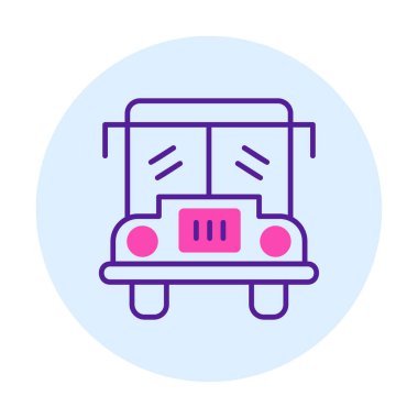 Okul otobüsü. Web simgesi basit illüstrasyon tasarımı