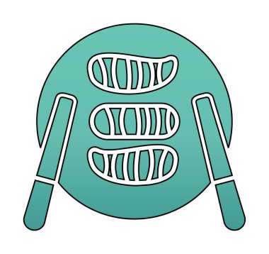 Tabak simgesinde suşi, vektör illüstrasyonu