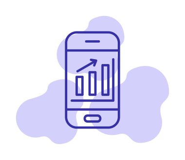 akıllı telefon ekran vektör simgeleri üzerinde analiz