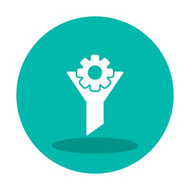 Vites simgesiyle filtre hunisi, vektör illüstrasyonu