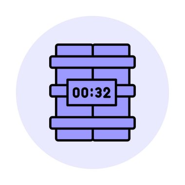 Zaman bombası ikonu vektör illüstrasyonu.