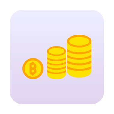 Basit bitcoin simgesi, vektör illüstrasyonu