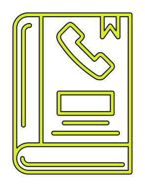 Telefon Rehberi düz simgesi, vektör çizim