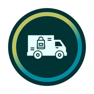 Teslimat kamyonu vektör simgesi modern basit illüstrasyon                        
