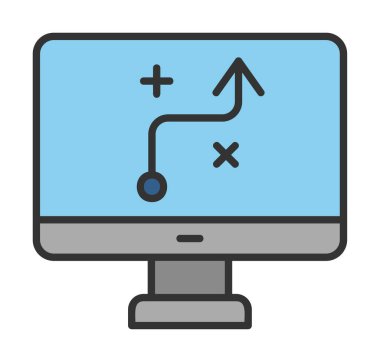 Basit Strateji simgesi, vektör illüstrasyonu
