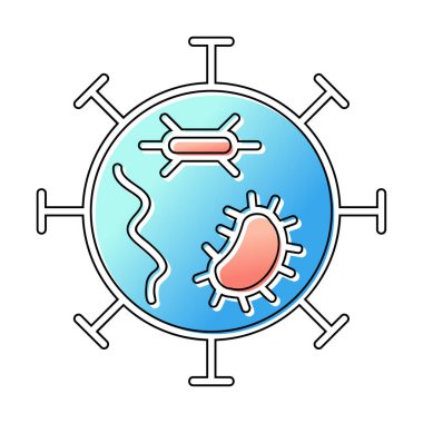 covid-19 parçacık işareti, vektör çizimi, virüs simgesi