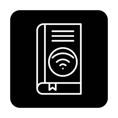 Wifi kitap ikonu vektör illüstrasyonu