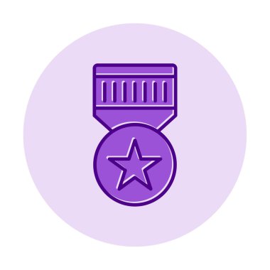 Basit Askeri Rozet simgesi, vektör illüstrasyonu