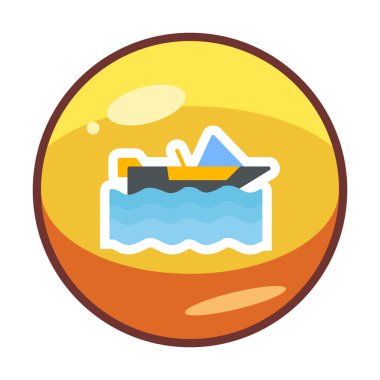 Basit Motorboat simgesi, vektör illüstrasyonu