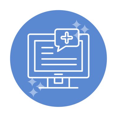 Basit Tıbbi Bildirim simgesi, vektör illüstrasyonu