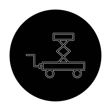 Makas kaldırma simgesi tasarımı, vektör illüstrasyonu