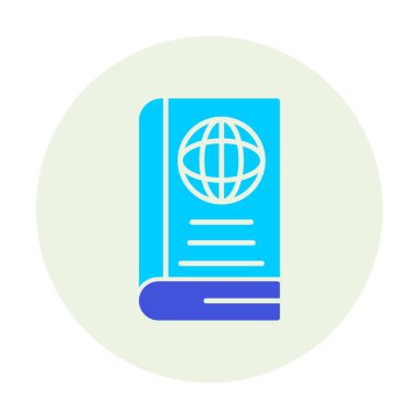 Basit Dünya Kitabı simgesi, vektör illüstrasyonu