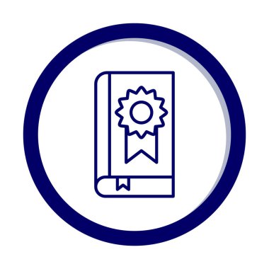 Kitap Madalyası simgesi, vektör illüstrasyonu 