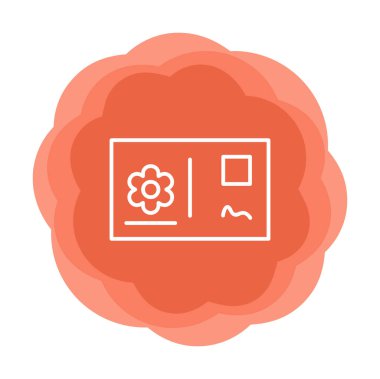 Kartpostal simgesi, vektör illüstrasyonu basit tasarım