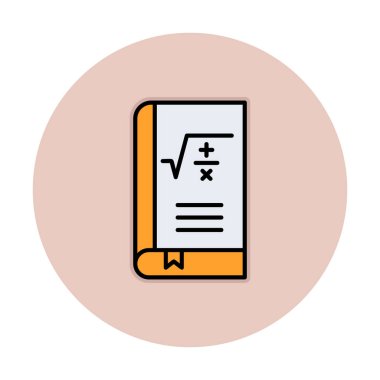 Matematik kitabı. Web simgesi basit illüstrasyon                         