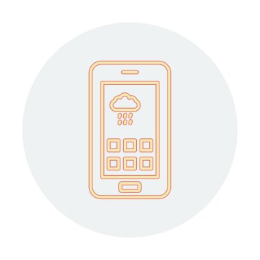 Cep telefonu web simgesi, vektör çizim