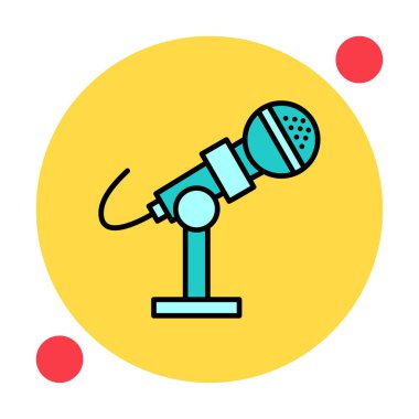 mikrofon ikonu vektör illüstrasyonu. Mikrofon Durağı                    